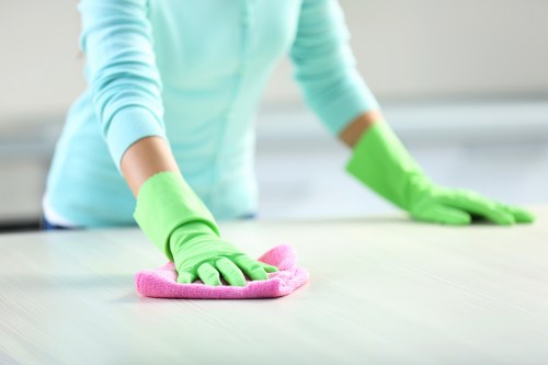 Final stage of professional carpet cleaning in a Fitzrovia room